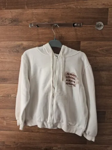 casaco moletom off-white youcom | zíper e capuz