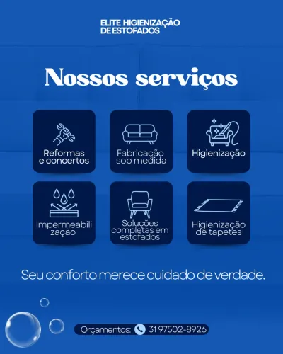     Reforma, Higienização, impermeabilização e Manutenção de Estofados em Geral