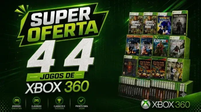 Kit 44 Jogos Xbox 360 Desbloqueado - Frete Gratis