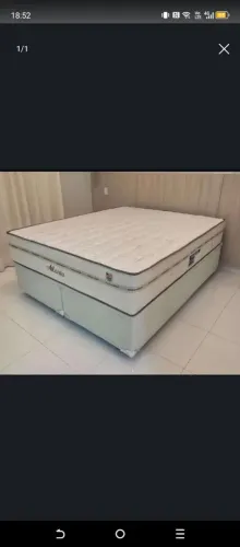 Cama Queem size com colchão Atlanta firme resistente