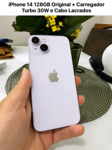 iPhone 14 128GB Original + Carregador Turbo 30W e Cabo Lacrados
