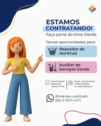 Auxiliar de serviços gerais e repositor de Hortifruti