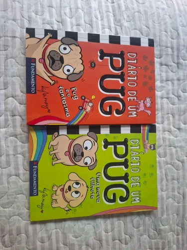 Kit livro Diario de um Pug. Pug e o fantasma, Uma nova Filhote