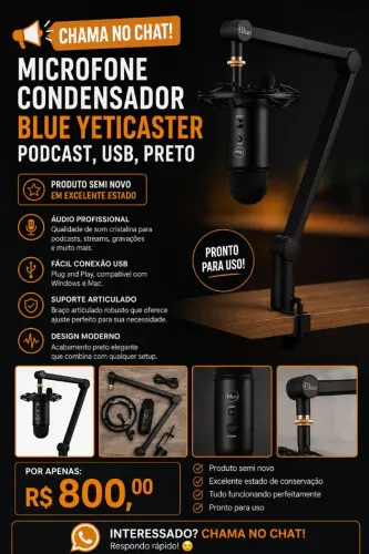 Microfone blue Yeticaster