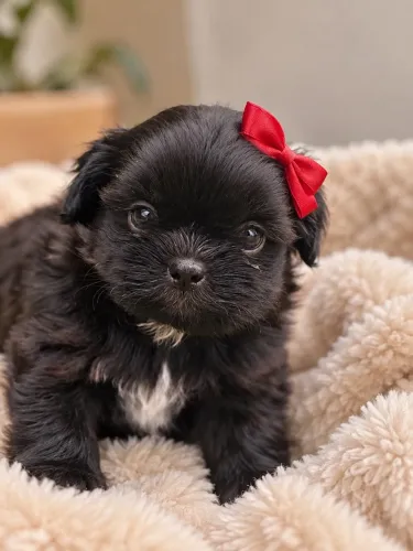 Shih tzu black rara imperdível fêmea 