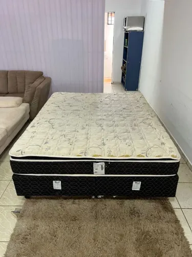 Cama box Queen casal colchão em espuma D23 ortopédico((ENTREGO GRATIS?)