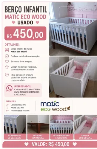 Berço matic com Colchão incluso - zona sul 