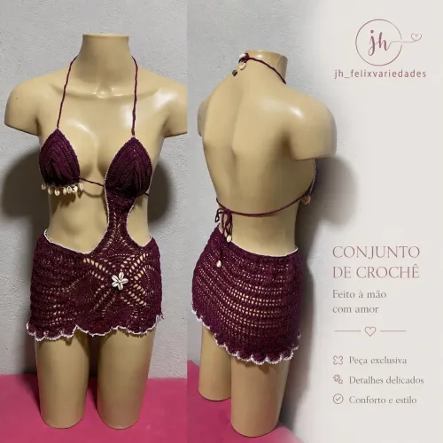 Saída de praia de crochê