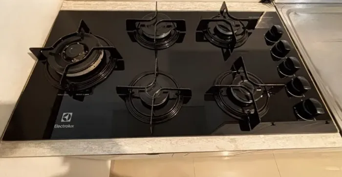 Cooktop 5 bocas a gás Electrolux Expert KE5GW mesa de vidro - bom estado