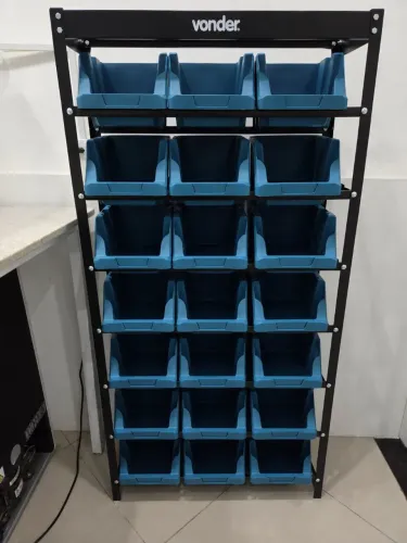 Estante metálica vonder com 21 gavetas