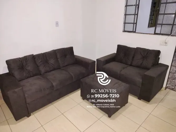 Sofá Canadá 3+2 com Puff - Confortável e Barato