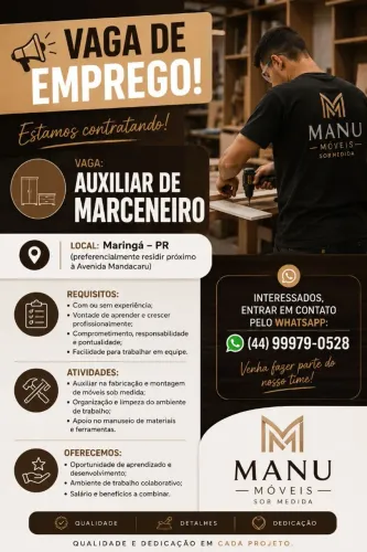 Auxiliar de Marcenaria 