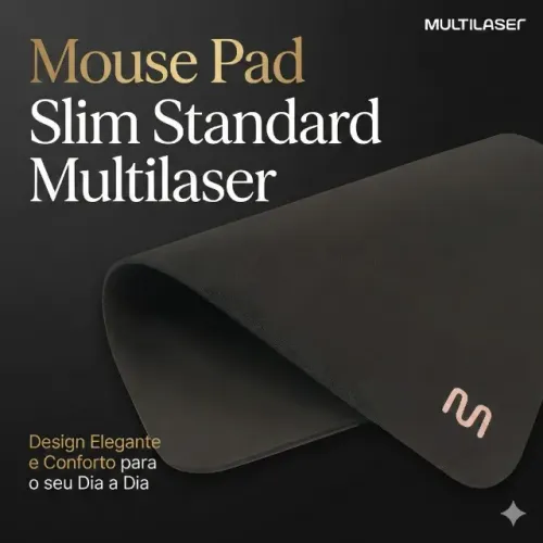 Mouse Pad Slim Standard Preto AC027 Design Compacto