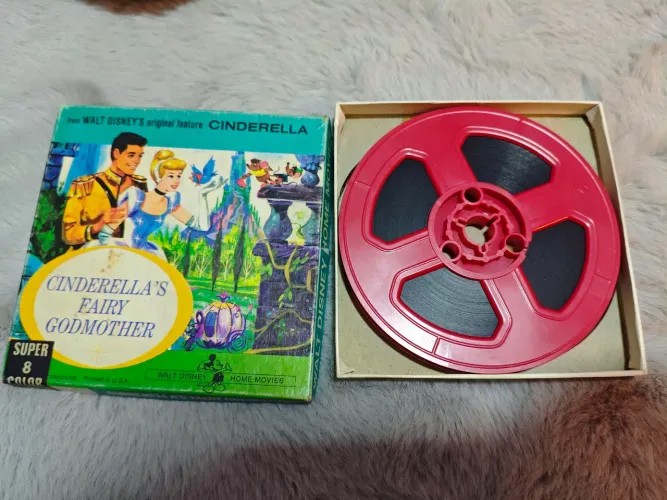 Filme Super 8 Colorido Original Disney - Cinderela - Anos 70, Caixa Conservada!