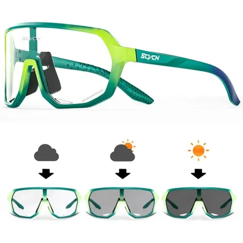 Óculos sportivo speed e Mountain Bike, Fotocromatico, Verde