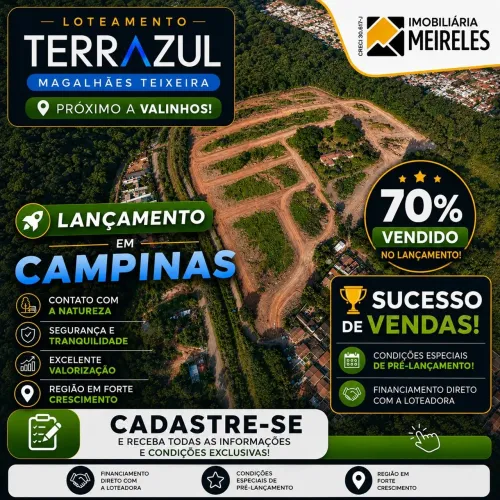 Lançamento de loteamento divisa Campinas Valinhos 