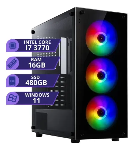 Pc Gamer Cpu Intel I7 3.4ghz Ssd 480gb Memoria Ram 16gb 500w