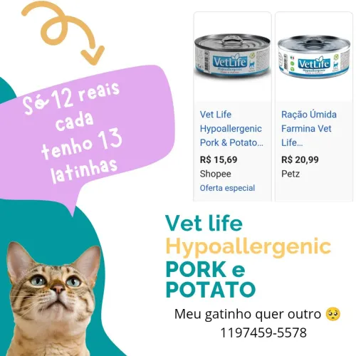 Ração úmida Famina Vet Life hipoalergênico 