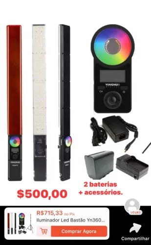 Bastão de LED Yongnuo YN360 III RGB
