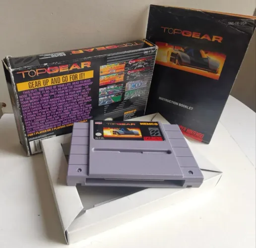Top Gear SNES completo com caixa e manual 