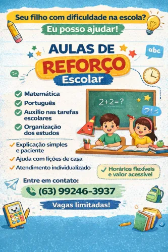 Aulas de Reforço Escolar - Ensino Fundamental | Matemática e Português em Palmas