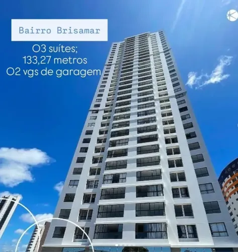Apartamento com 03 suítes, 133 m², 02 vgs de garagem, alto padrão, no Brisamar.