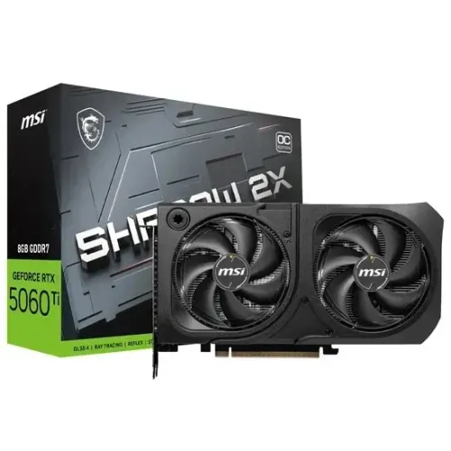 Placa de Vídeo MSI GeForce RTX5060TI Shadow 2X OC Plus 8GB GDDR7 PCI-Express- Nova lacrada