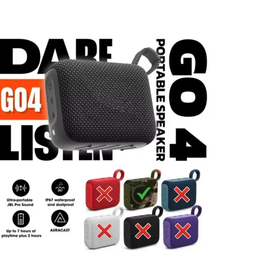 Caixa Acústica Bluetooth GO4 - Àgua-Resistente, 7 Horas de Reprodução & 4,2W RMS