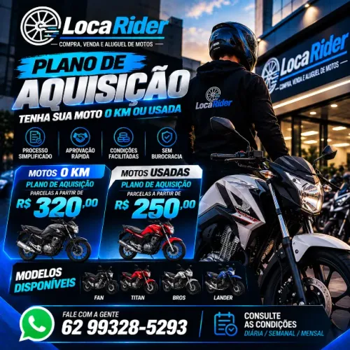 ? Motos 0 KM e Usadas | Plano de Aquisição | Loca Rider Descrição