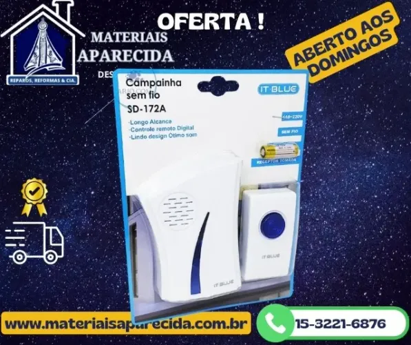 1 Campainha Sem Fio 1 Interruptor It-Blue SD-172A