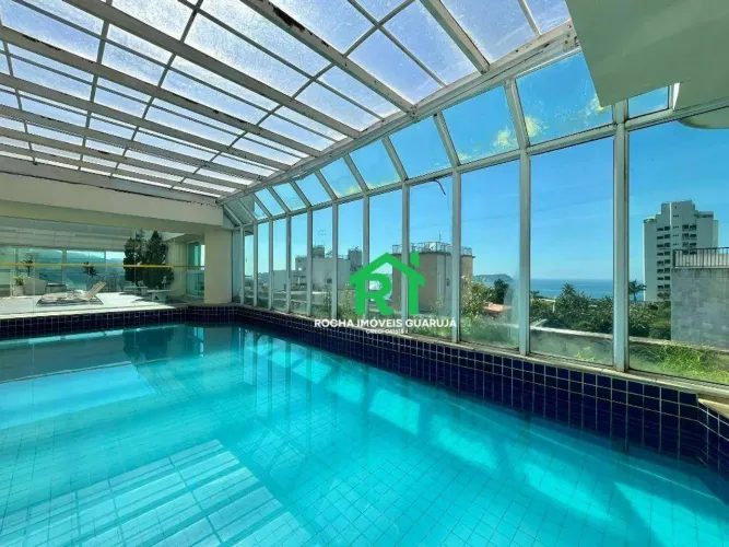 Apartamento à beira mar com 1 quarto, 2 vagas e lazer à venda em Pitangueiras, Guarujá
