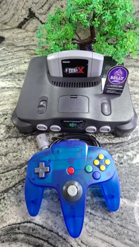 NINTENDO 64 DESTRAVADO + CONTROLE + F-ZERO X ORIGINAL