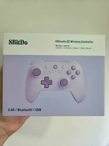 8BITDO ULTIMATE 2C ROXO - CONTROLE SEM FIO COM HALL EFFECT PARA PC/CELULAR, NOVO LACRADO
