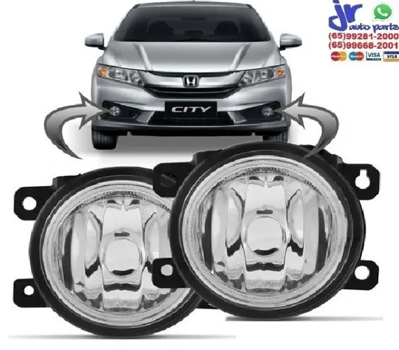 Par Farol de Milha Honda City 2015 2016 2017 Auxiliar Neblina
