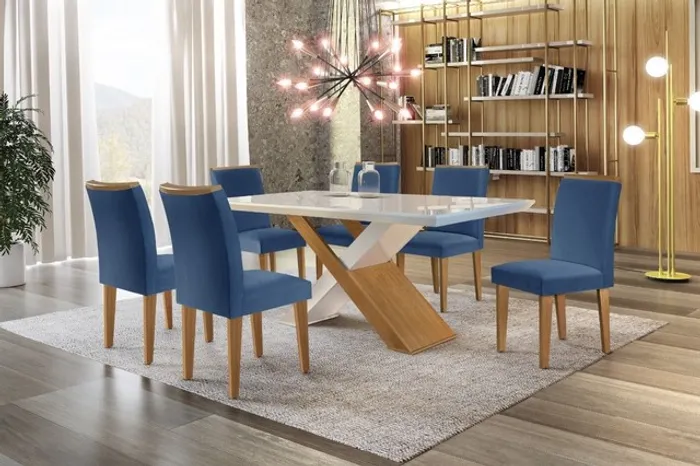 Sala mesa jantar com 6 cadeiras
