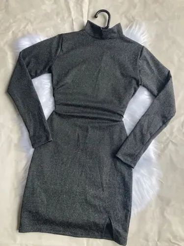 Vestido Lurex Manga Longa