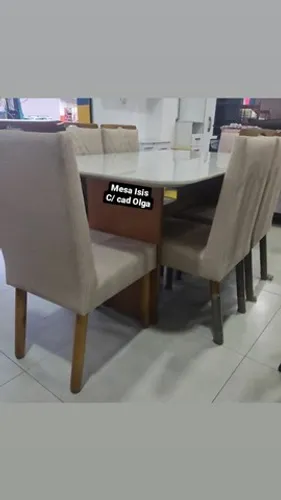 Mesa Jantar Isis com 6 Cadeiras Olga **nova na caixa**