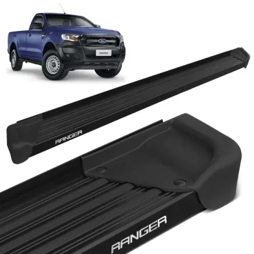 Estribo Ford Ranger 2013 - Cabine Simples - Alumínio Preto 