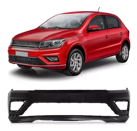 Parachoque Dianteiro Volkswagen Gol 8 2019 a 2023 - Preto Liso - Furo Farol Auxiliar