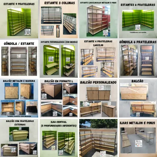 Móveis para Comércio (Balcões, Estantes, Araras, Provadores, etc). Sob Encomenda.