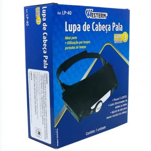 Lupa De Cabeça Pala Com 3 Lentes Western Lp-40