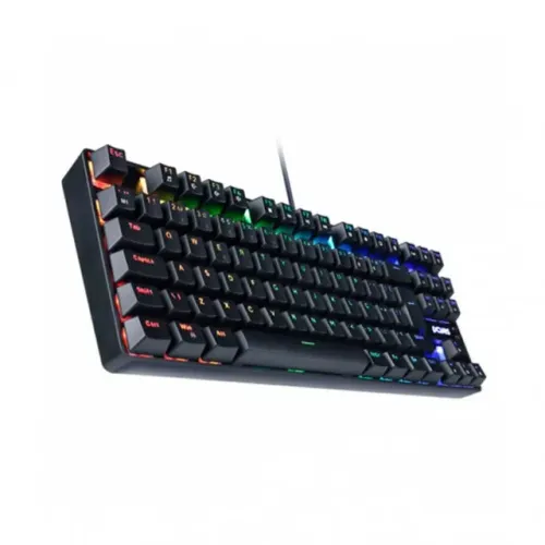 Teclado Gamer Mecânico Pcyes Neron Black Led RGB Switch Blue - WZetta