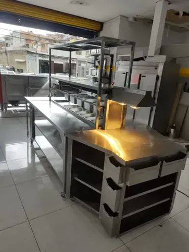 Bancada inox personalizada- para delivery, pizzaria- de acordo com seu espaço 