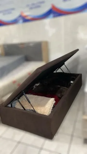 Base Baú solteiro Camurça Ortobom 88cm À Pronta entrega!