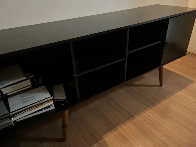 Rack/Aparador Preto Estilo Retrô