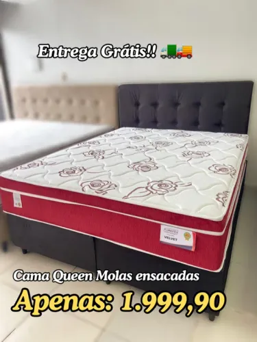 Cama Box Queen Velvet Molas Ensacadas 