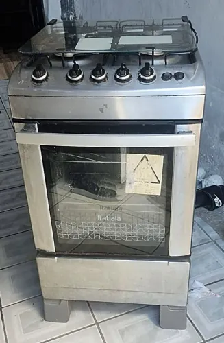 Fogão Itatiaia 4 bocas, INOX, Forno Duplo, Completo