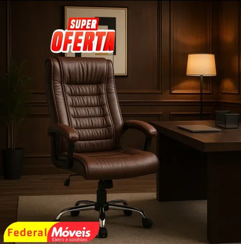 Cadeira Presidente Giratória Luxo - Sofisticação e ótimo acabamento!
