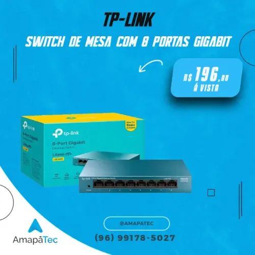 Switch Tp-link Gigabit 10/100/1000 8 Portas