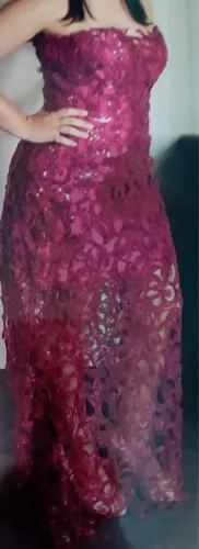 Vestido de festa fúcsia